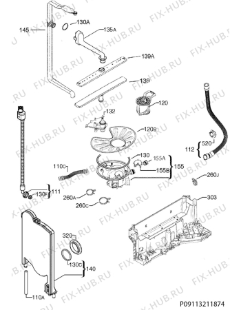 Взрыв-схема посудомоечной машины Electrolux ELECTROLUX RSL4200LO - Схема узла Hydraulic System 272